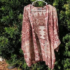 NWOT Brown tribal kimono